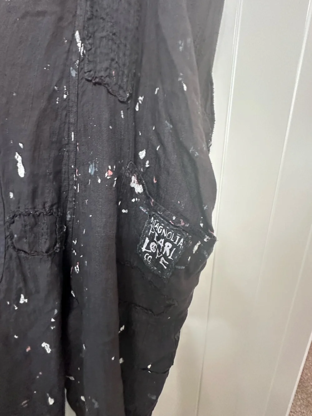 NWT Magnolia Pearl Black Peace  Paint-Splatter Overalls - Picture 11 of 13